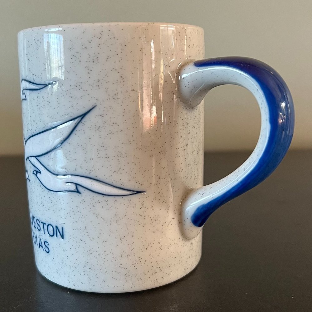 Vtg Otagiri Galveston Texas Souvenir Coffee Cup Mug Embossed Seagulls Coastal - Picture 2 of 5
